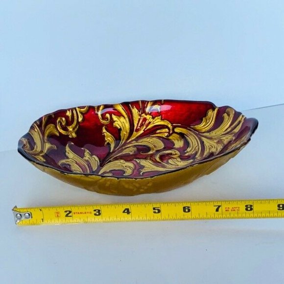 Goofus glass candy dish nut bowl serving plate red - Picture 3 of 6